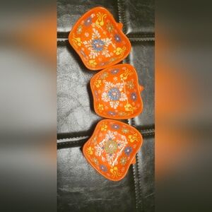 Beautiful Colorful Ozen Ceramic Set of 3 Hand-crafted in Turkey Mini Dis…